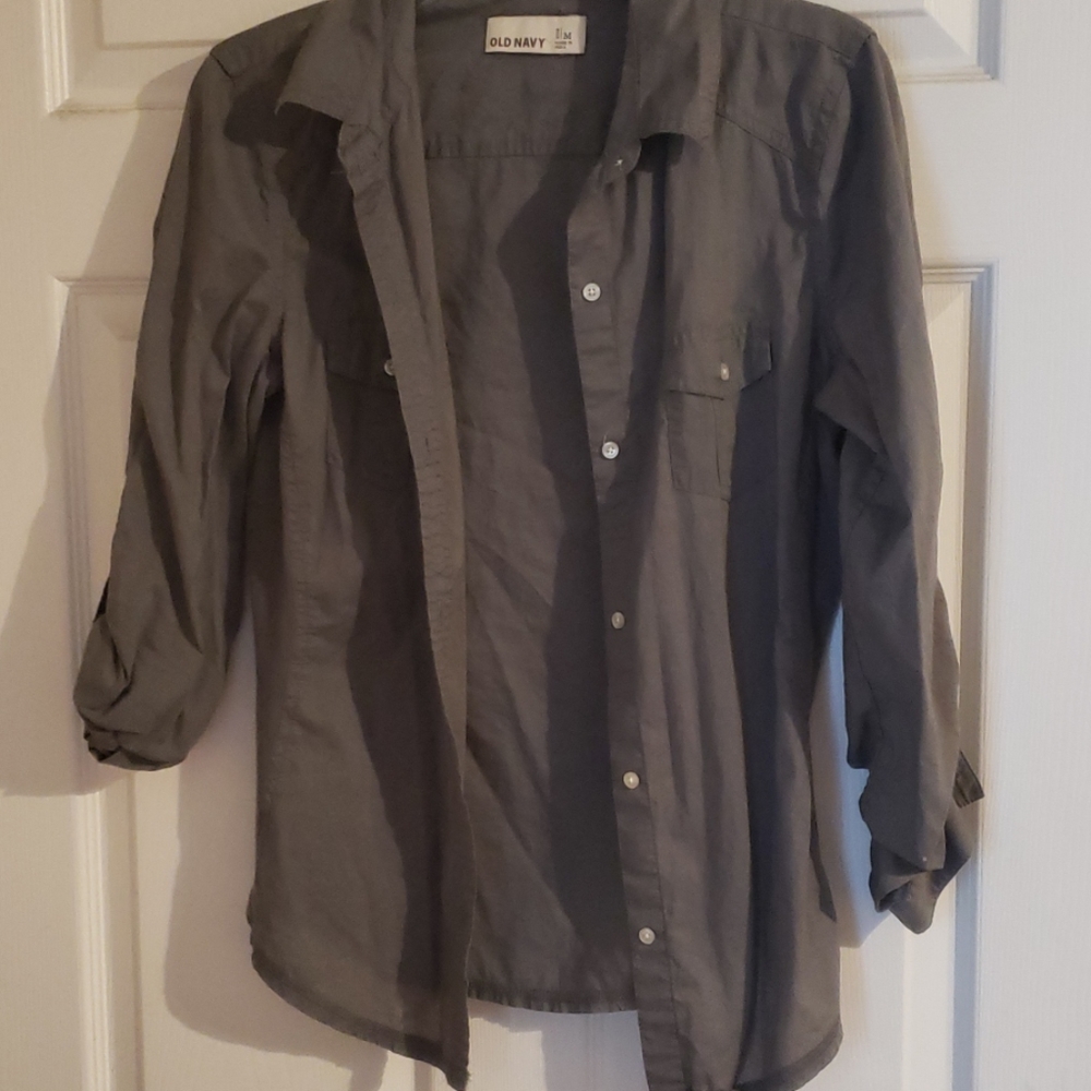 Shirt blouse with pockets